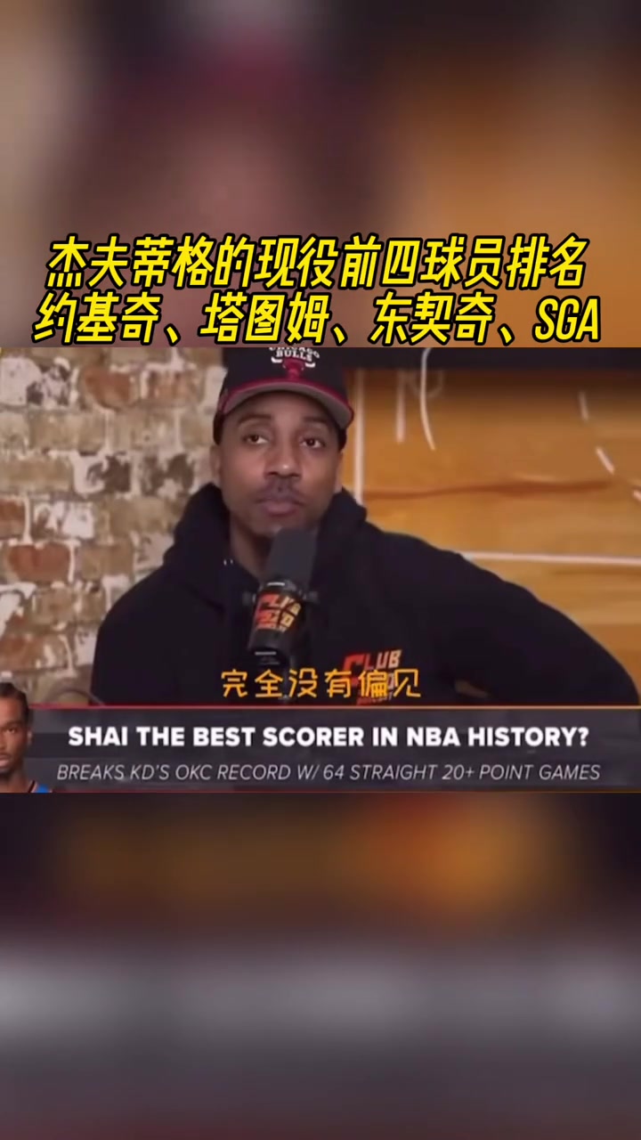 你同意嗎蒂格談現役的前四約基奇塔圖姆東契奇和亞歷山大