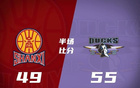 京晉半場(chǎng)，北京領(lǐng)先6分；杰曼雙周琦8分+19，陳彭宇迪11分。