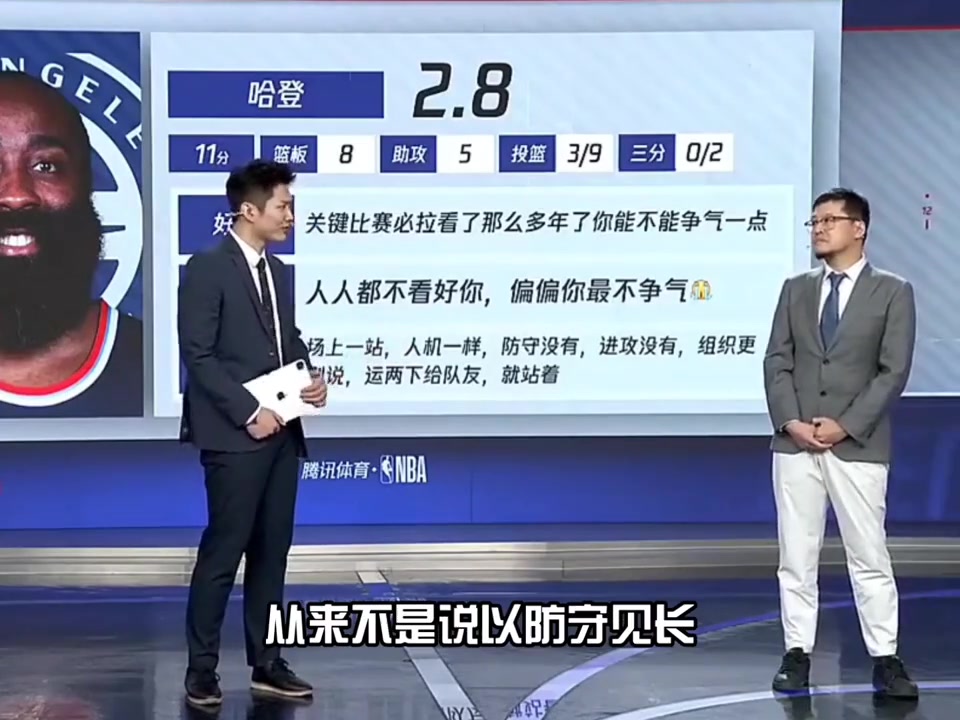 楊毅賽后總結不該讓哈登去防戈登 應該去對布勞恩的